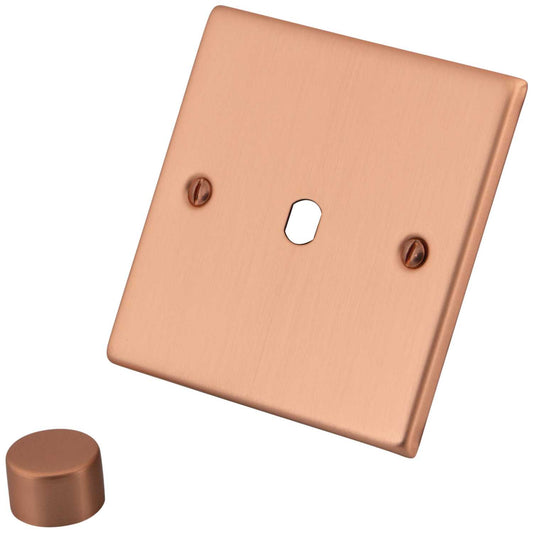 M2 Decorative 1 Gang Unfurnished Dimmer Plate Copper