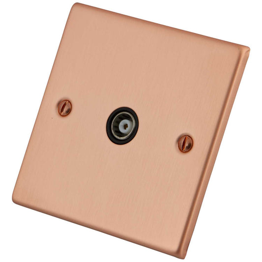 M2 Decorative 1 Gang Coaxial Socket Black Insert Copper