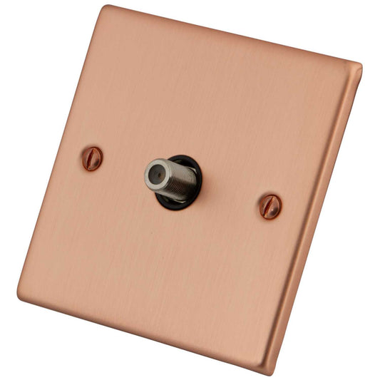 M2 Decorative 1 Gang Satellite Socket Black Insert Copper