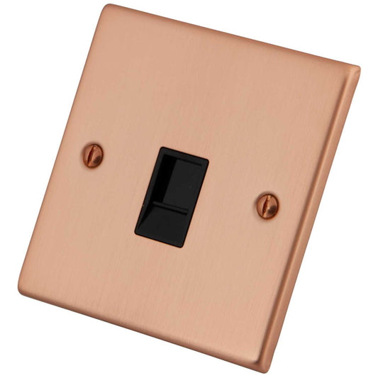 M2 Decorative 1 Gang RJ11 Telephone Outlet Black Insert Copper