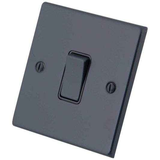 M2 Decorative 10A 1 Gang 2 Way Light Switch Black Insert Granite Blue