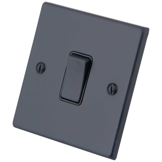 M2 Decorative 10A 1 Gang Intermediate Switch Black Insert Granite Blue