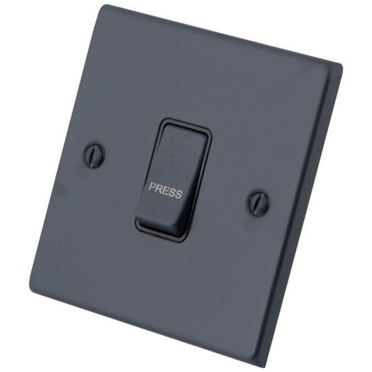 M2 Decorative 10A 1 Gang 2 Way Retractive Switch Black Insert Granite Blue
