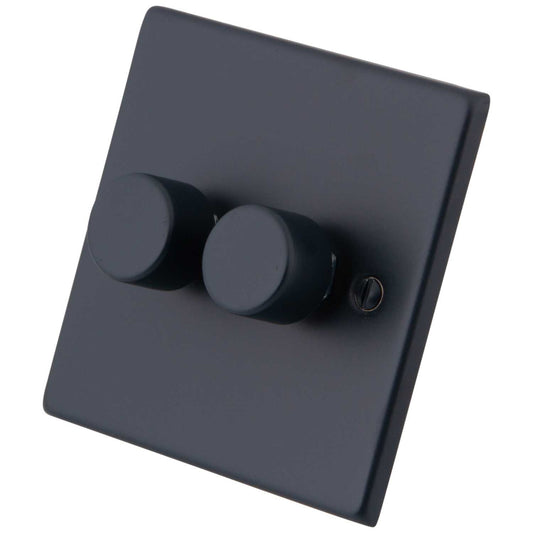 M2 Decorative 400W 2 Gang Intelligent Dimmer Granite Blue