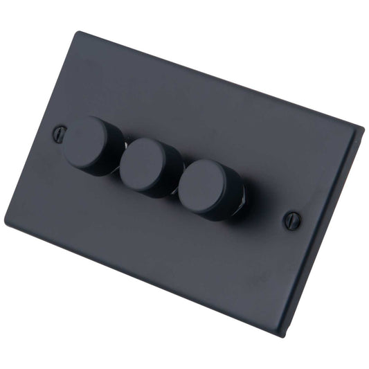 M2 Decorative 400W 3 Gang Intelligent Dimmer Granite Blue