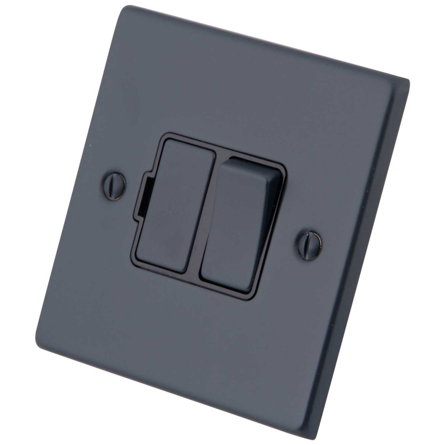 M2 Decorative 13A Switched Fused Spur Black Insert Granite Blue