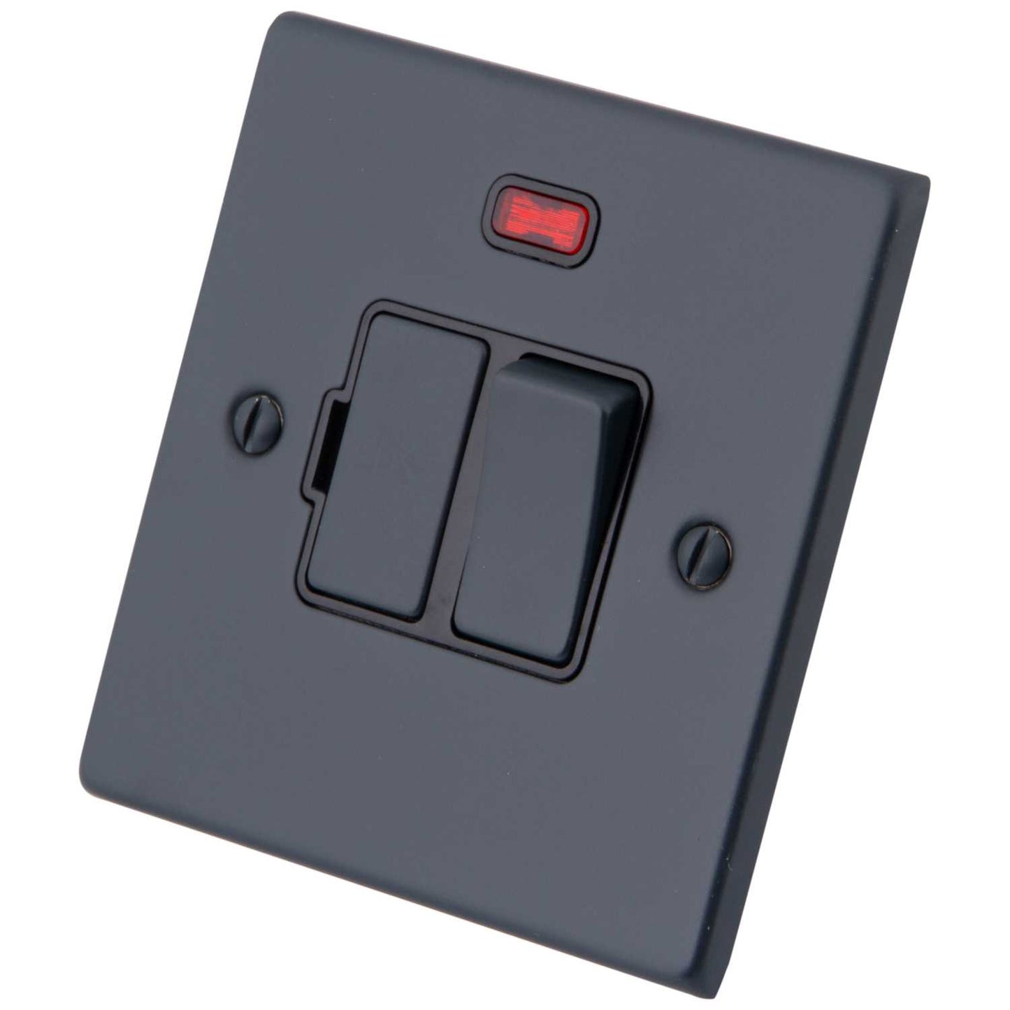 M2 Decorative 13A Switched Fused Spur with Neon Black Insert Granite Blue