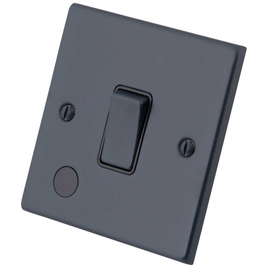 M2 Decorative 20A DP Switch with Flex Outlet Black Insert Granite Blue