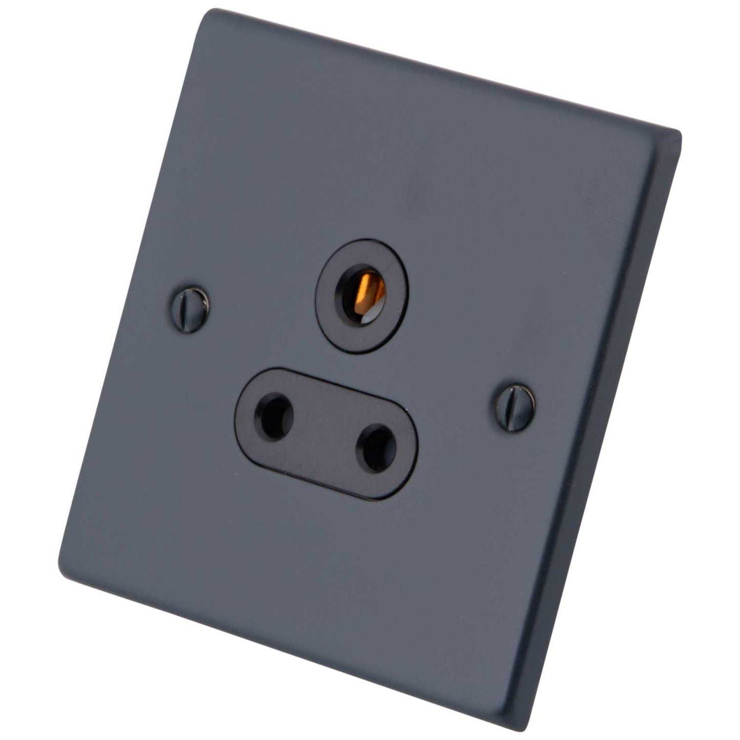 M2 Decorative 5A 1 Gang Unswitched Socket Black Insert Granite Blue