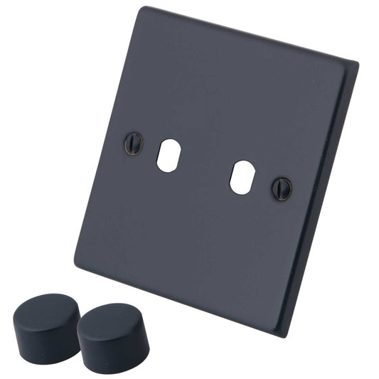 M2 Decorative 2 Gang Unfurnished Dimmer Plate Granite Blue