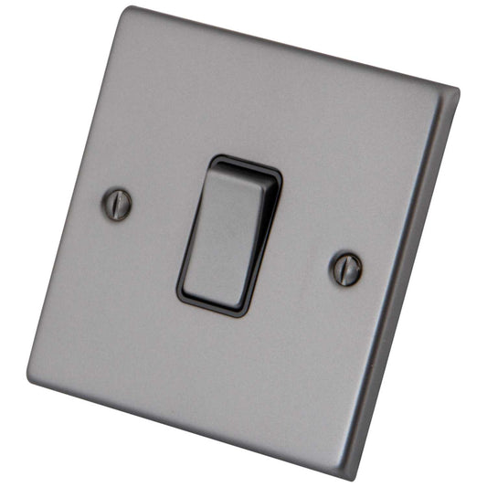 M2 Decorative 10A 1 Gang Intermediate Switch Black Insert Gunmetal