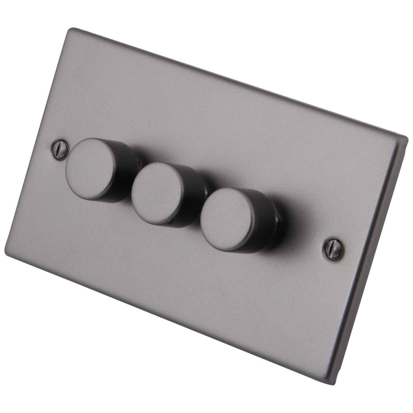 M2 Decorative 400W 3 Gang Intelligent Dimmer Gunmetal