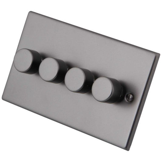 M2 Decorative 400W 4 Gang Intelligent Dimmer Gunmetal