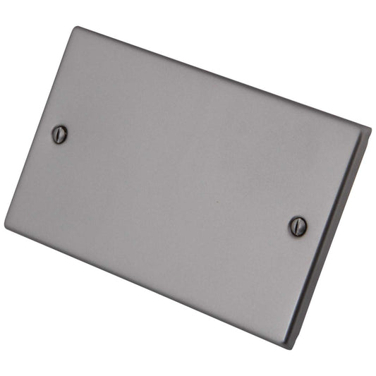 M2 Decorative 2 Gang Blank Plate Gunmetal