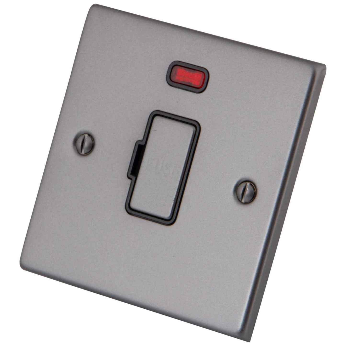 M2 Decorative 13A Unswitched Fused Spur with Neon Black Insert Gunmetal
