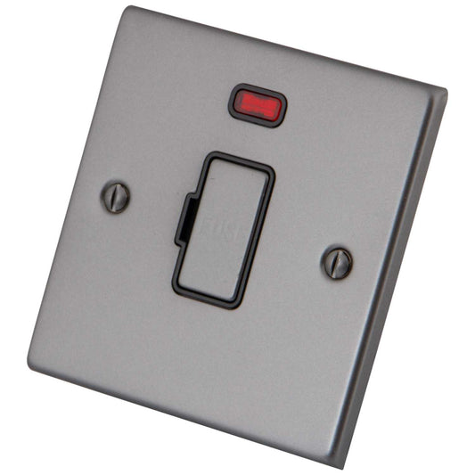 M2 Decorative 13A Unswitched Fused Spur with Neon Black Insert Gunmetal
