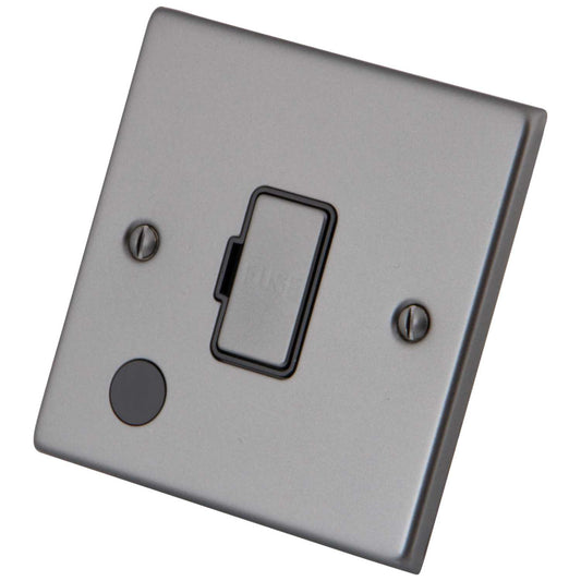 M2 Decorative 13A Unswitched Fused Spur with Flex Outlet Black Insert Gunmetal