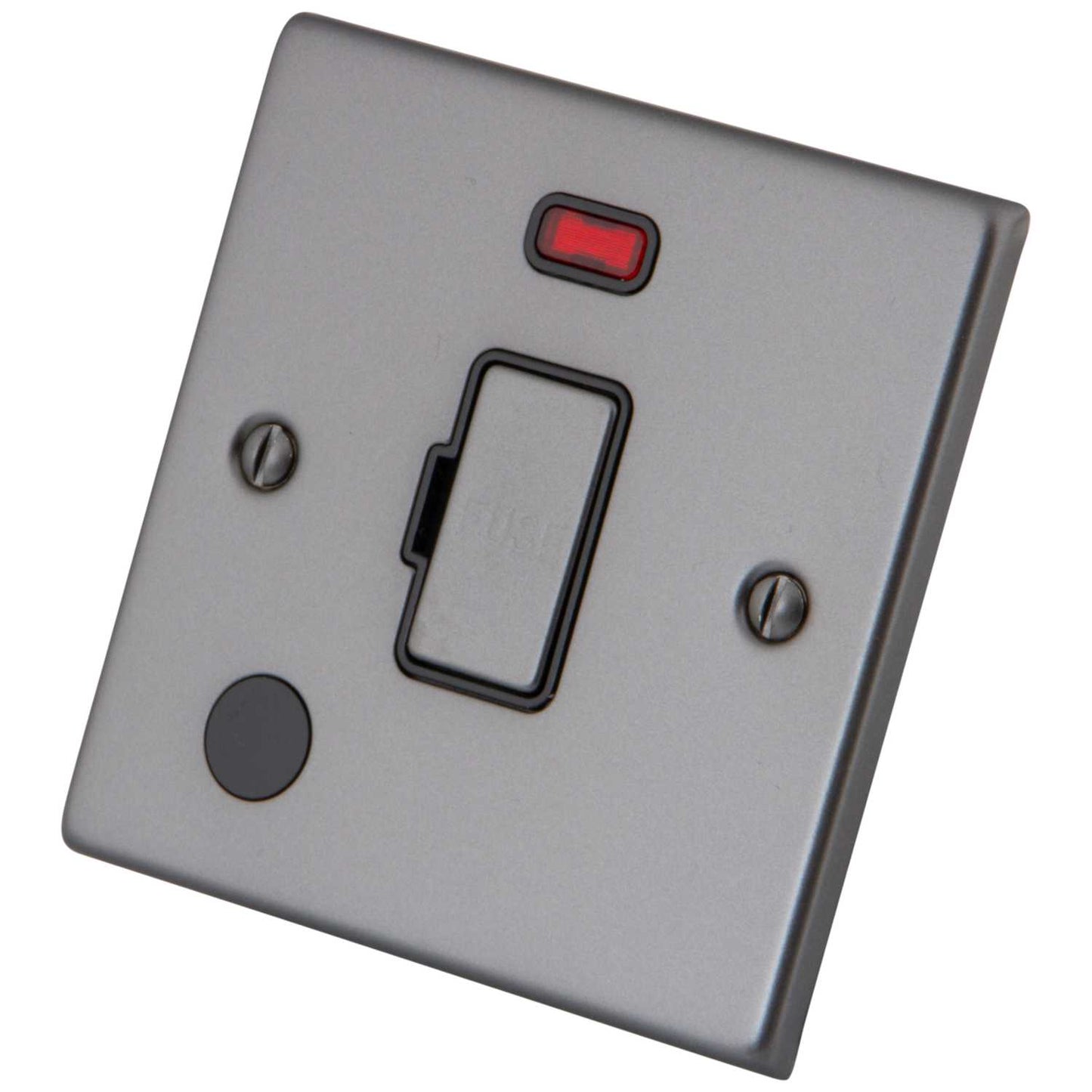 M2 Decorative 13A Unswitched Fused Spur with Neon Black Insert Gunmetal