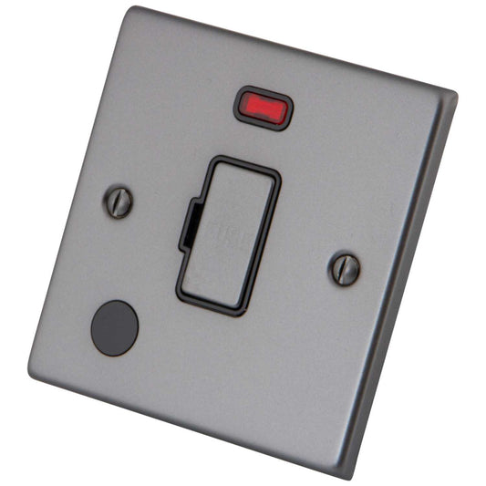 M2 Decorative 13A Unswitched Fused Spur with Neon Black Insert Gunmetal