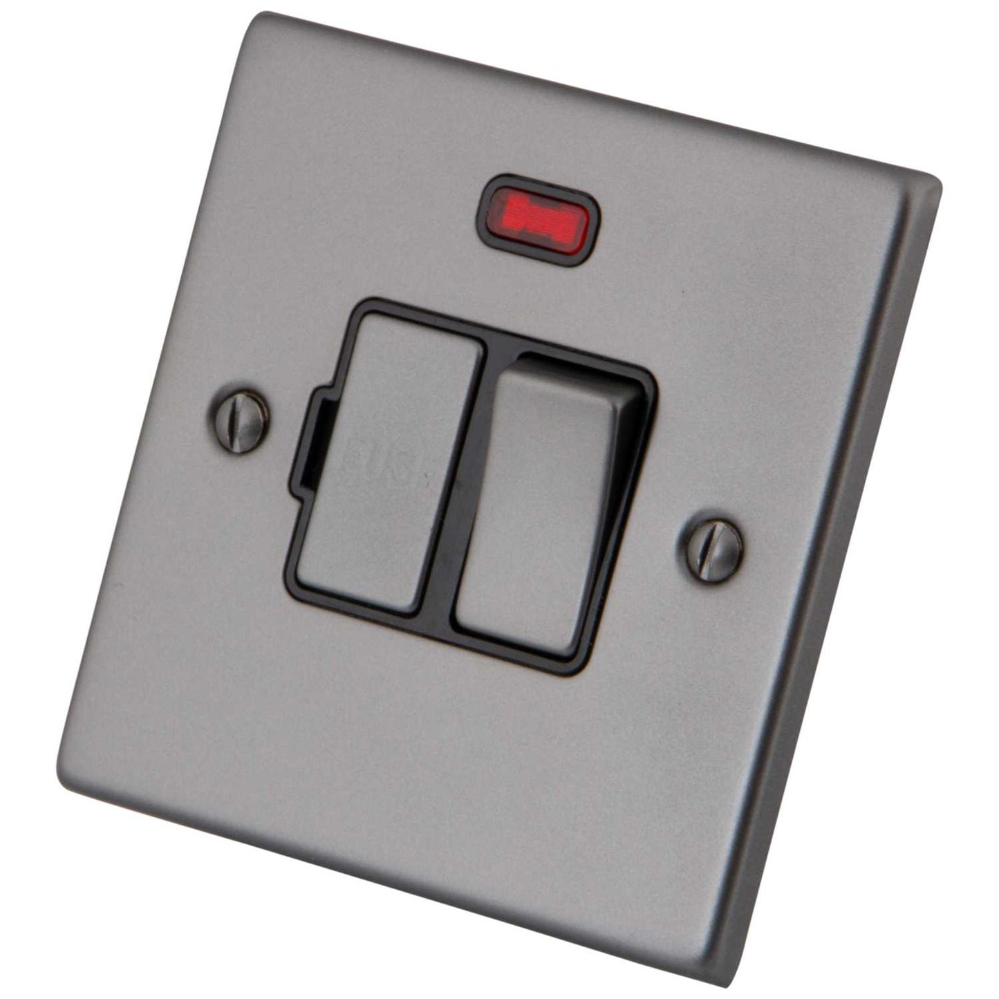 M2 Decorative 13A Switched Fused Spur with Neon Black Insert Gunmetal