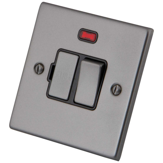 M2 Decorative 13A Switched Fused Spur with Neon Black Insert Gunmetal