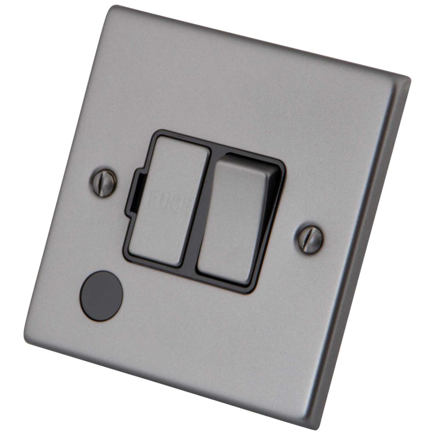 M2 Decorative 13A Switched Fused Spur with Flex Outlet Black Insert Gunmetal