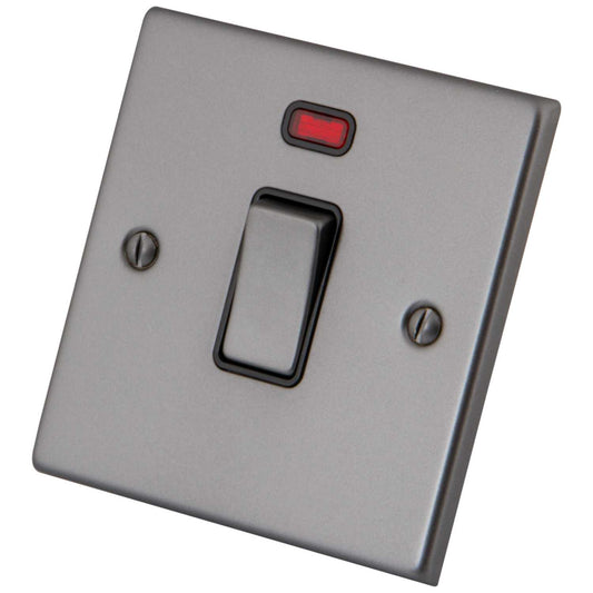 M2 Decorative 20A DP Switch with Neon Black Insert Gunmetal