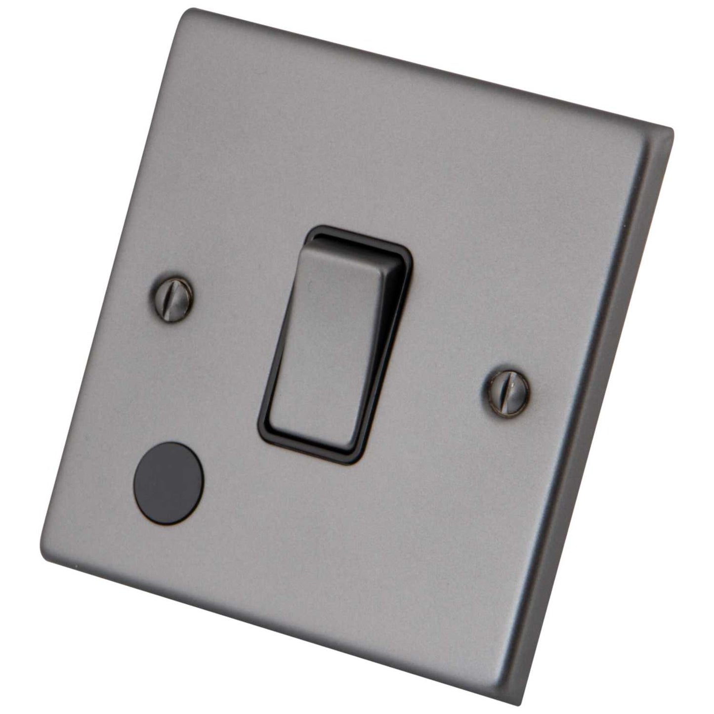 M2 Decorative 20A DP Switch with Flex Outlet Black Insert Gunmetal