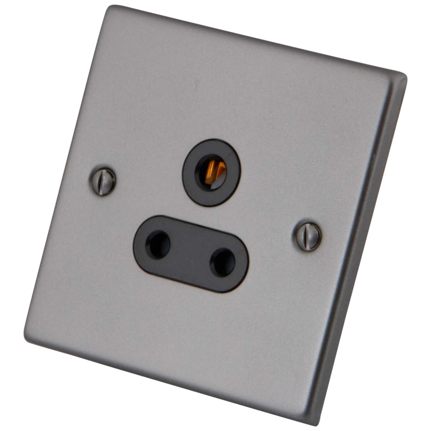 M2 Decorative 5A 1 Gang Unswitched Socket Black Insert Gunmetal