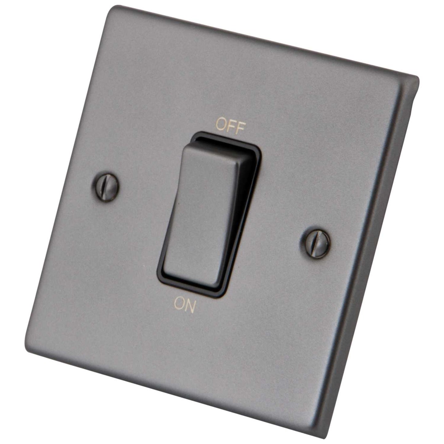 M2 Decorative 45A DP 1 Gang Switch Black Insert Gunmetal