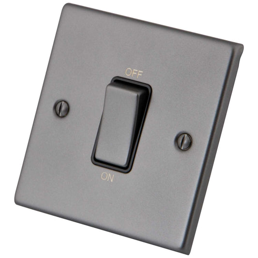 M2 Decorative 45A DP 1 Gang Switch Black Insert Gunmetal