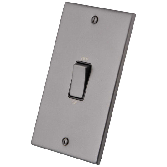 M2 Decorative 45A DP 2 Gang Vertical Switch Black Insert Gunmetal