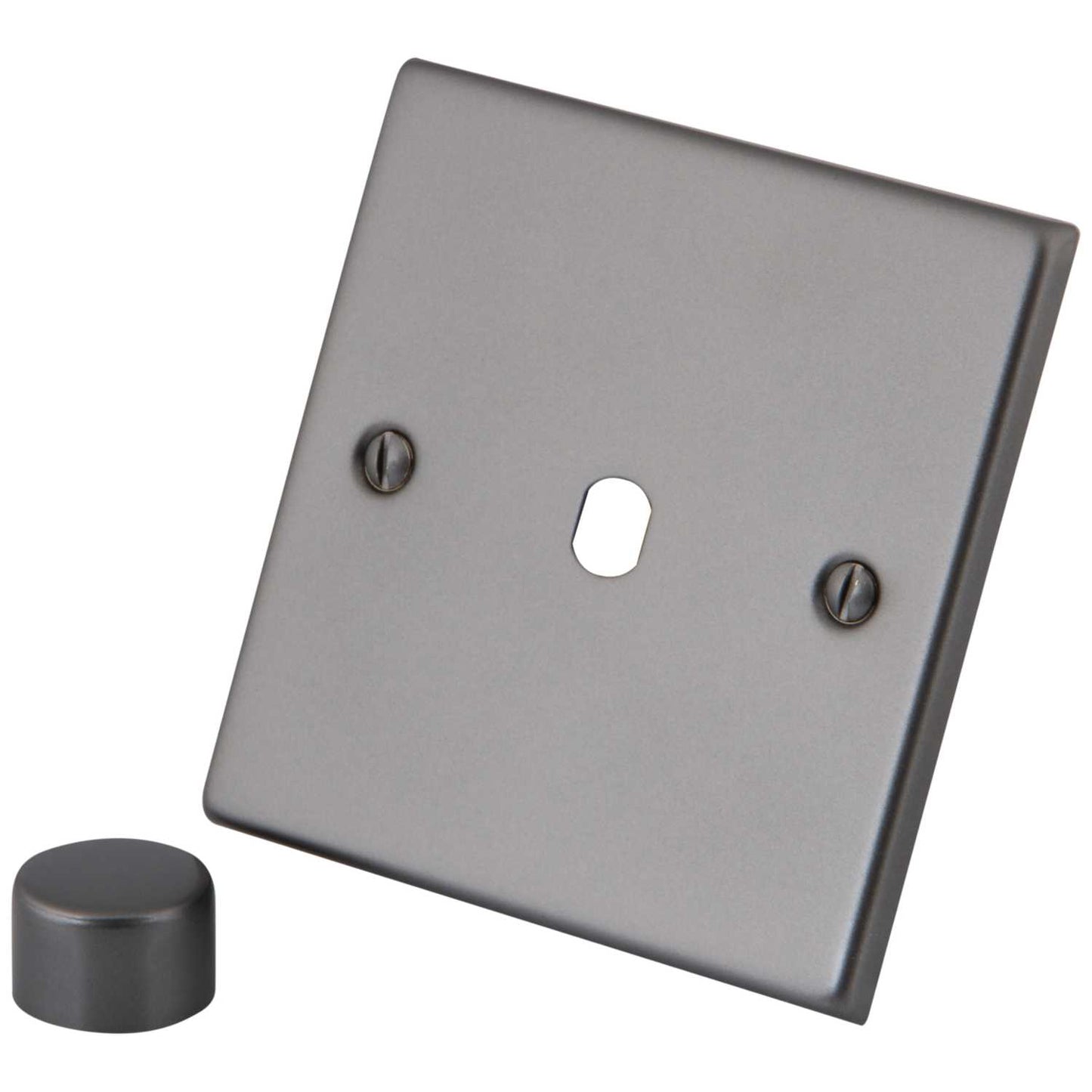 M2 Decorative 1 Gang Unfurnished Dimmer Plate Gunmetal