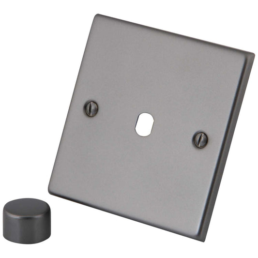 M2 Decorative 1 Gang Unfurnished Dimmer Plate Gunmetal