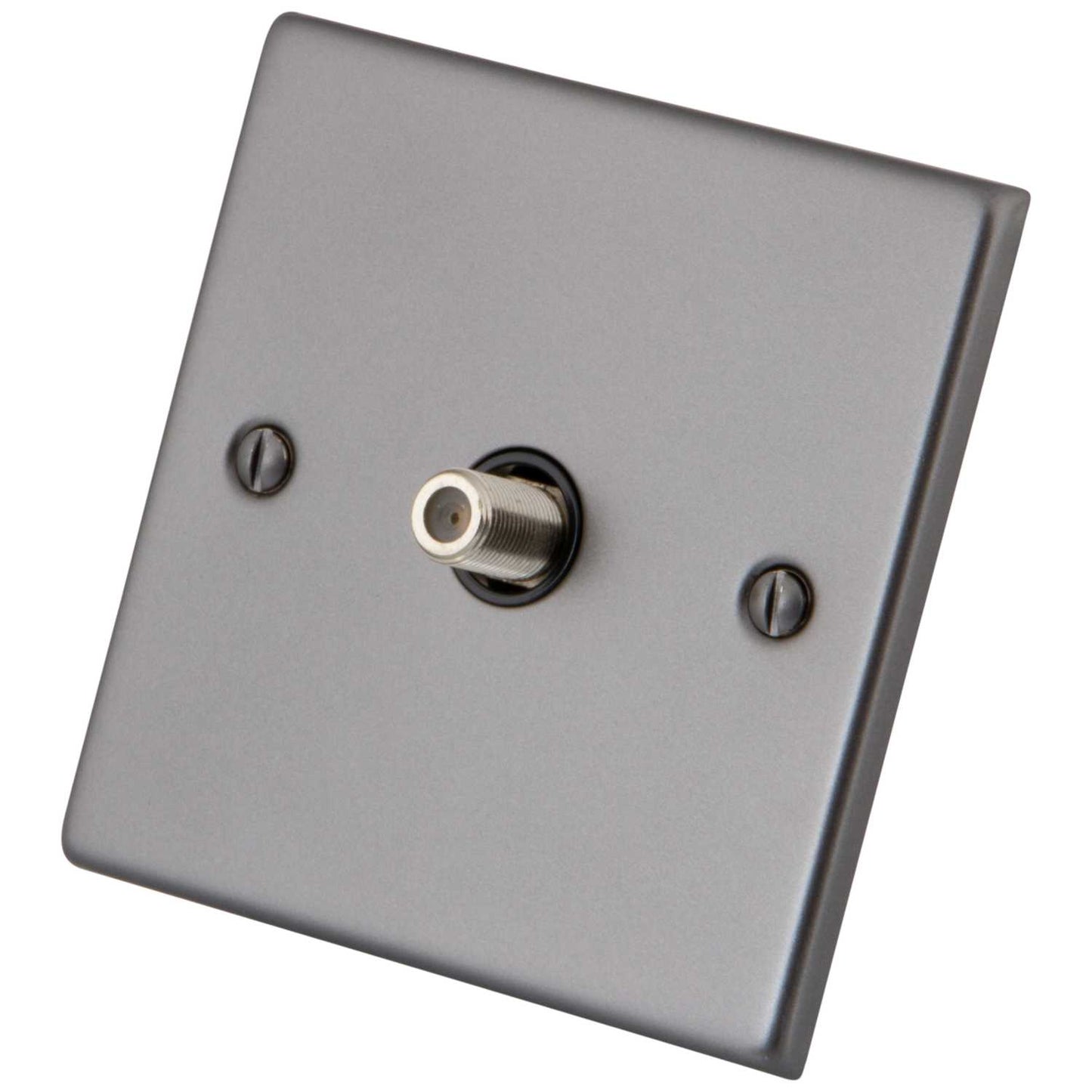 M2 Decorative 1 Gang Satellite Socket Black Insert Gunmetal