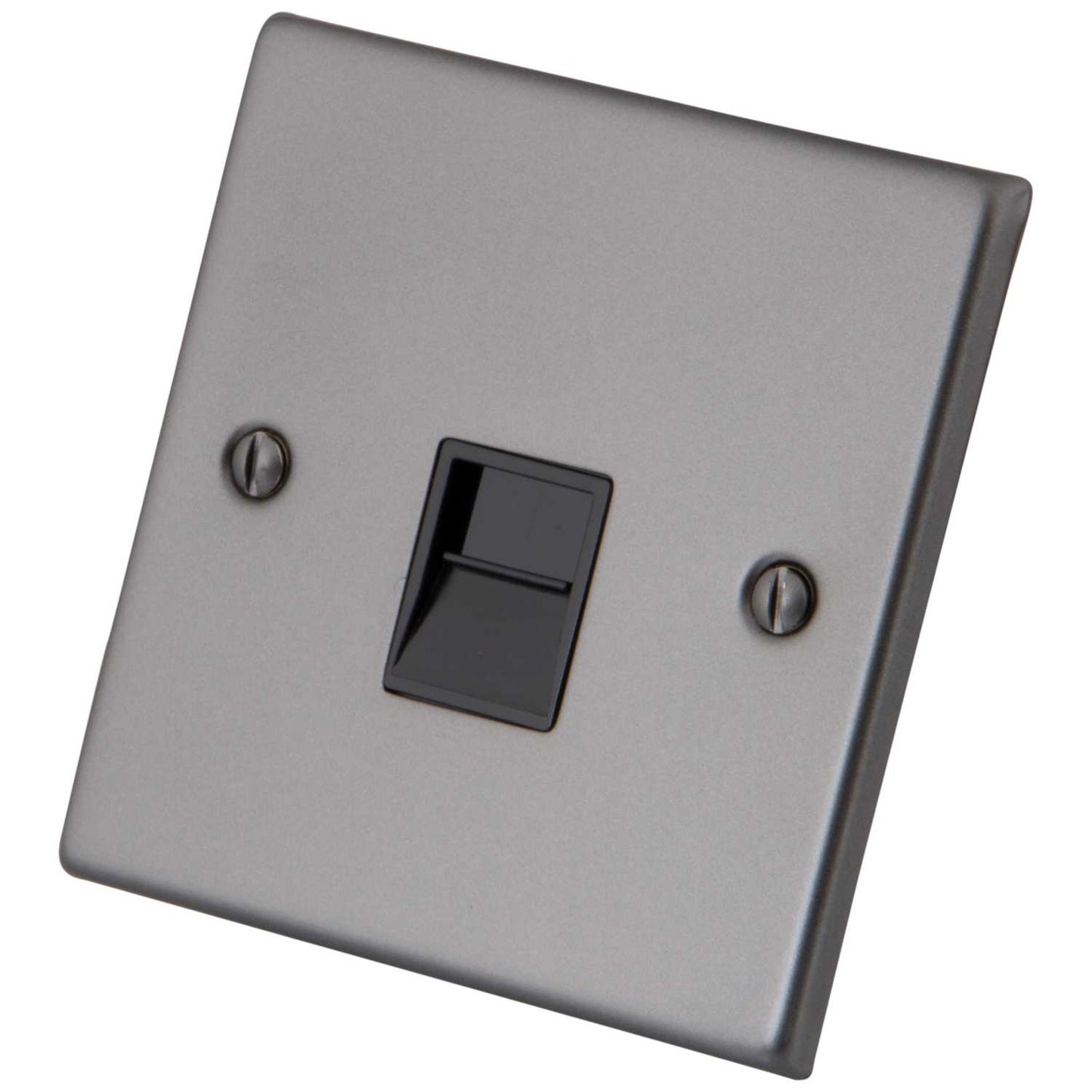 M2 Decorative 1 Gang Master Telephone Socket Black Insert Gunmetal