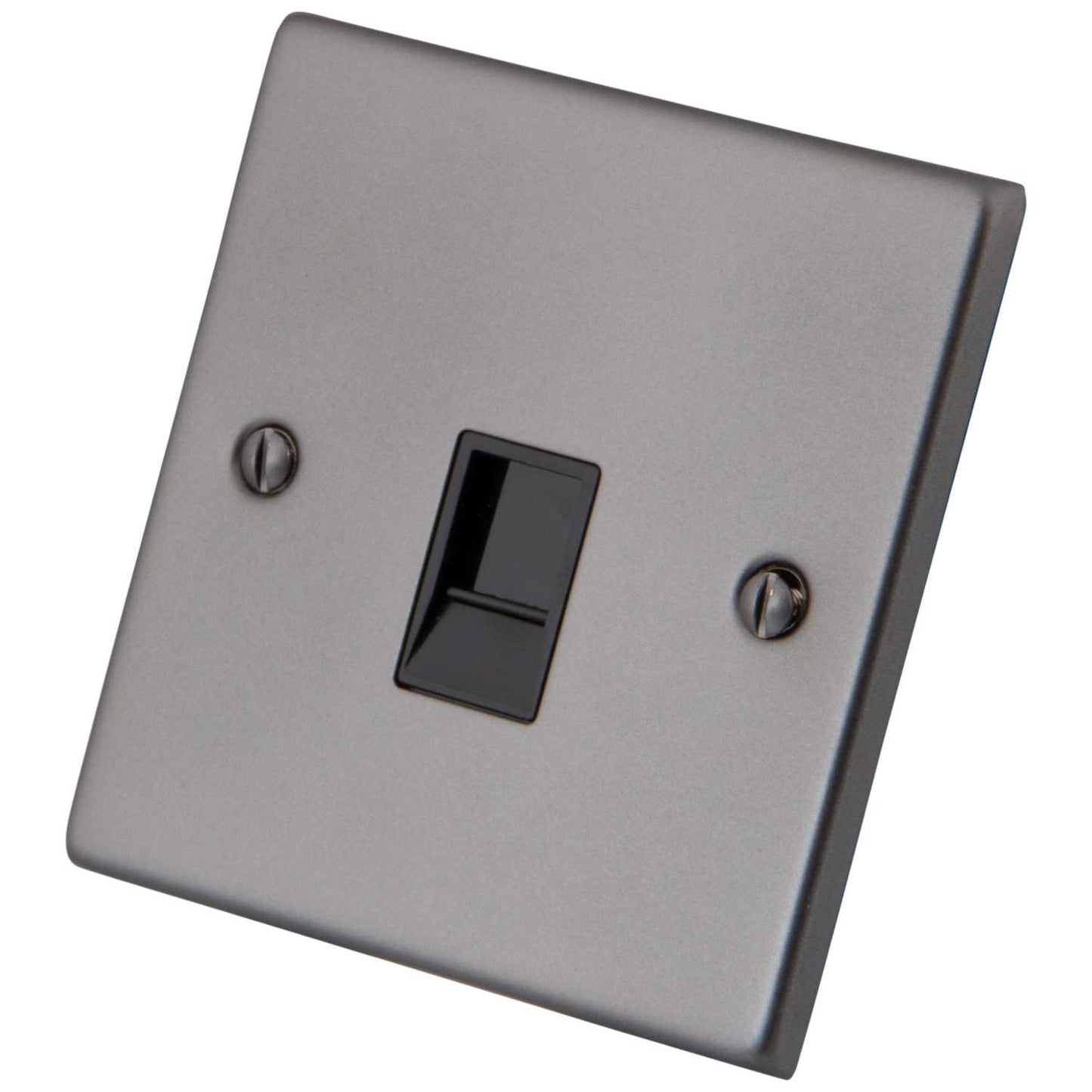 M2 Decorative 1 Gang CAT5E Data Outlet Black Insert Gunmetal