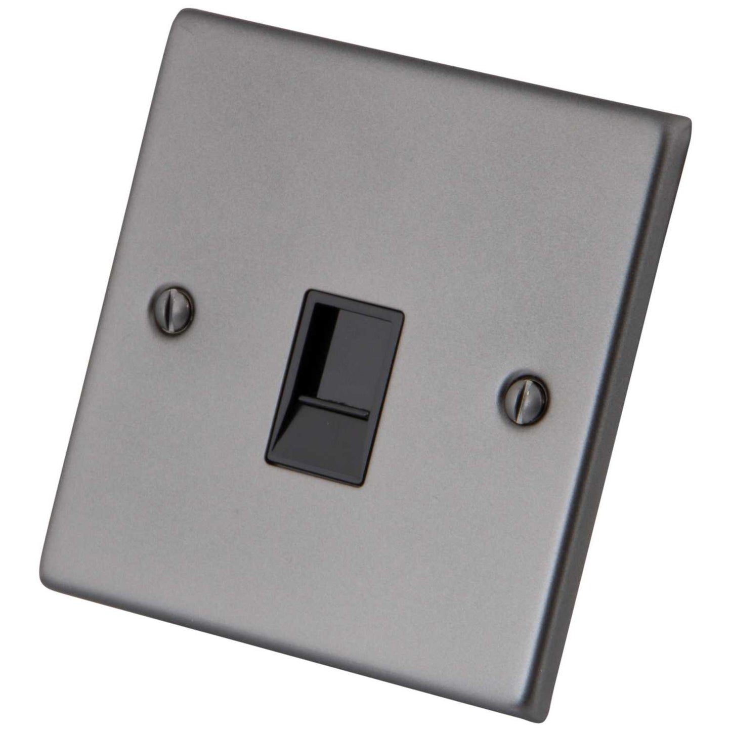 M2 Decorative 1 Gang RJ11 Telephone Socket Black Insert Gunmetal