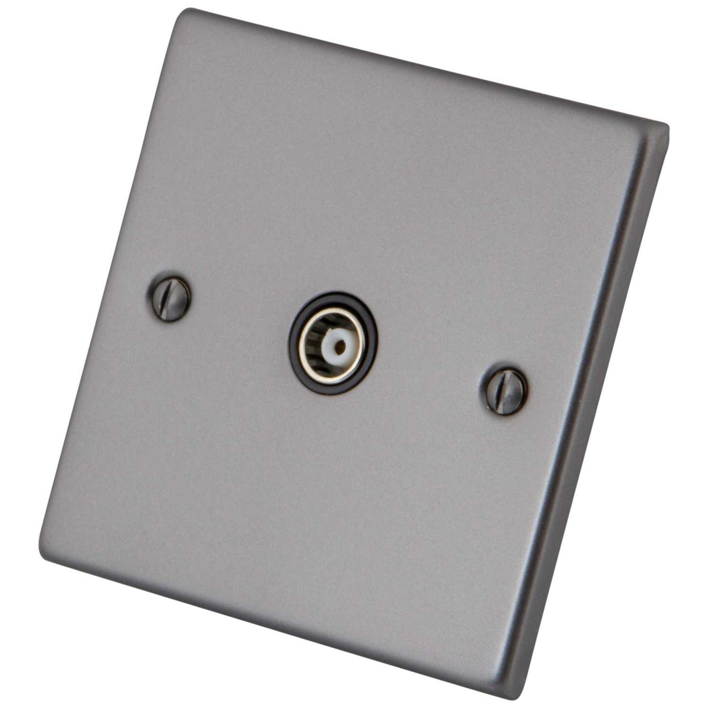 M2 Decorative 1 Gang Isolated Coaxial Socket Black Insert Gunmetal