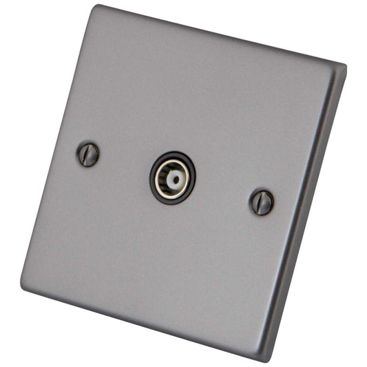 M2 Decorative 1 Gang Isolated Coaxial Socket Black Insert Gunmetal