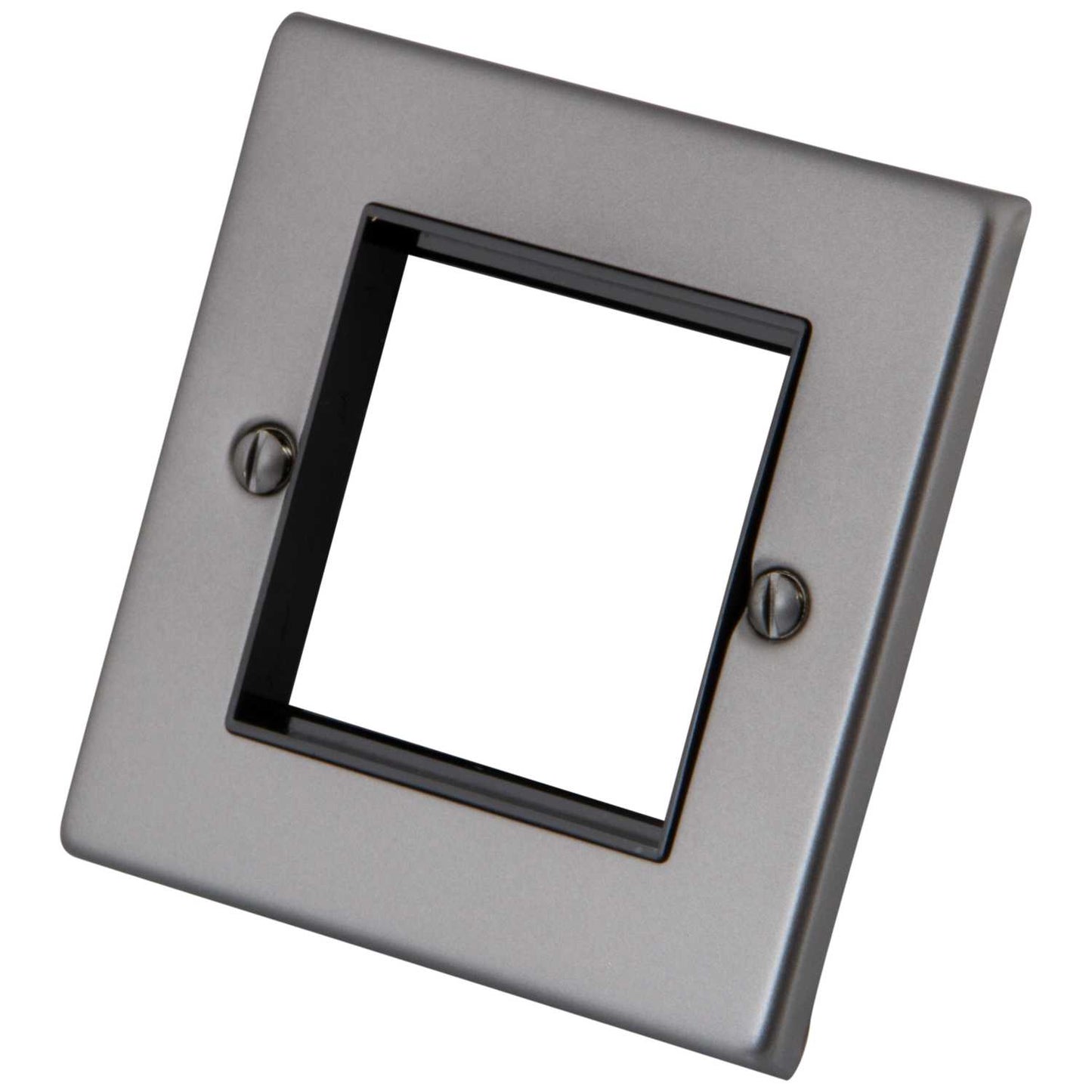 M2 Decorative 1 Gang 2 Euro Module Front Plate Black Insert Gunmetal