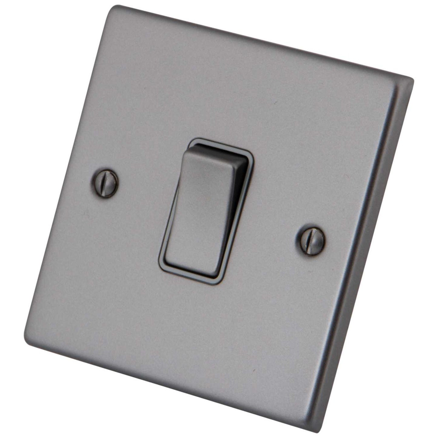 M2 Decorative 10A 1 Gang 2 Way Light Switch Grey Insert Gunmetal