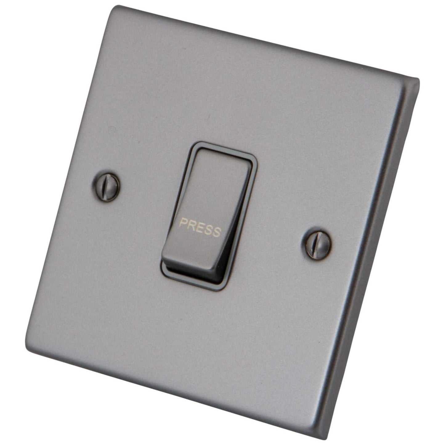 M2 Decorative 10A 1 Gang 2 Way Retractive Switch Grey Insert Gunmetal