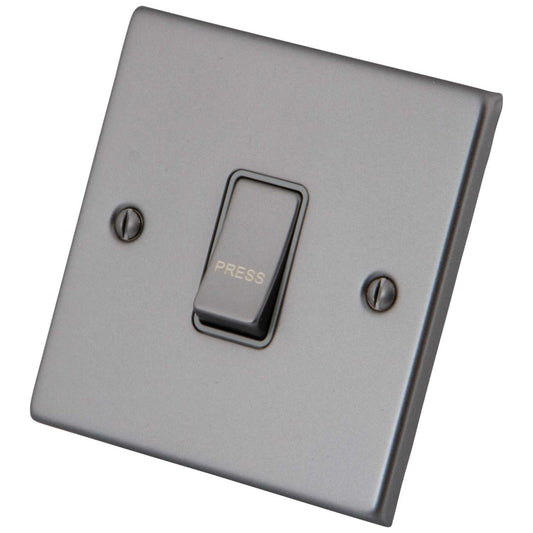 M2 Decorative 10A 1 Gang 2 Way Retractive Switch Grey Insert Gunmetal