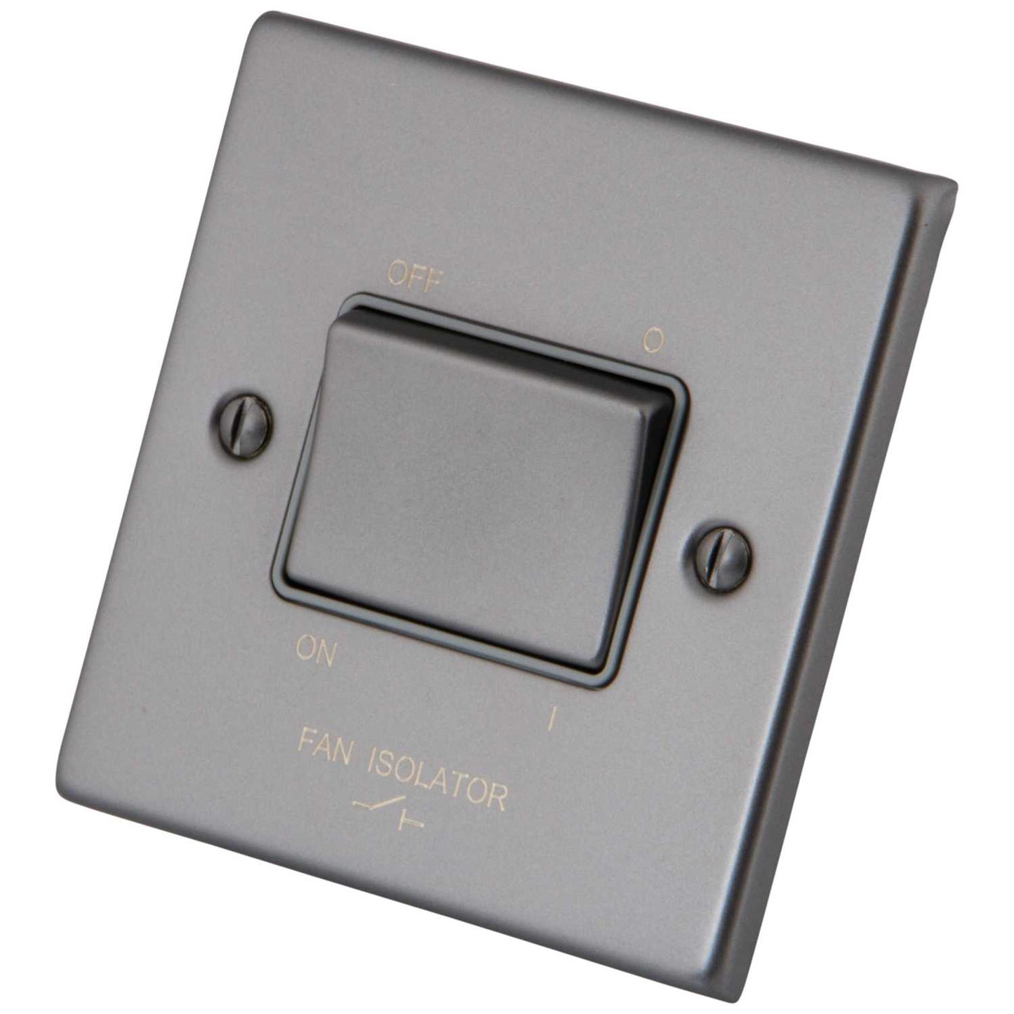 M2 Decorative 10A Triple Pole Fan Isolator Grey Insert Gunmetal