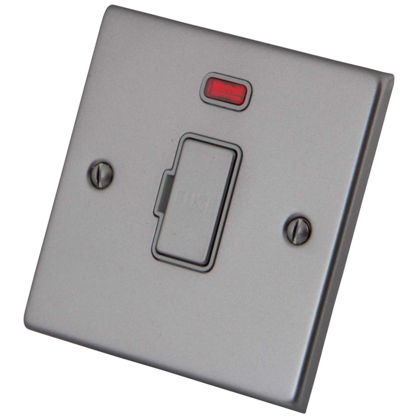 M2 Decorative 13A Unswitched Fused Spur with Neon Grey Insert Gunmetal