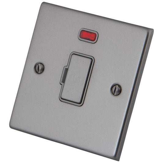 M2 Decorative 13A Unswitched Fused Spur with Neon Grey Insert Gunmetal