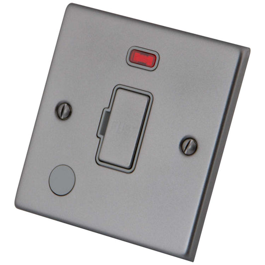 M2 Decorative 13A Unswitched Fused Spur with Neon Grey Insert Gunmetal