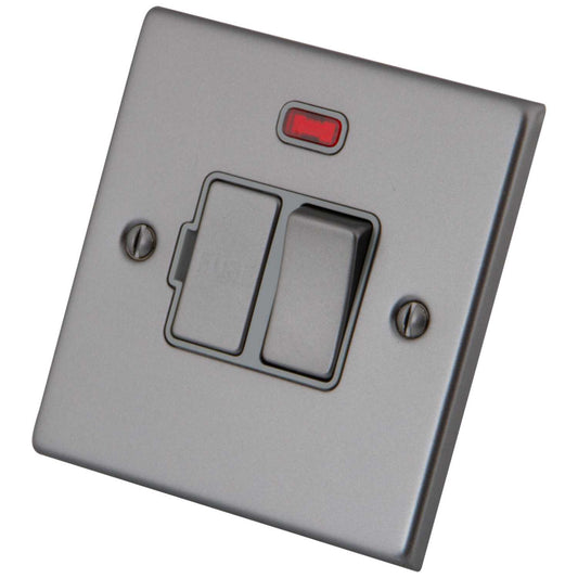 M2 Decorative 13A Switched Fused Spur with Neon Grey Insert Gunmetal