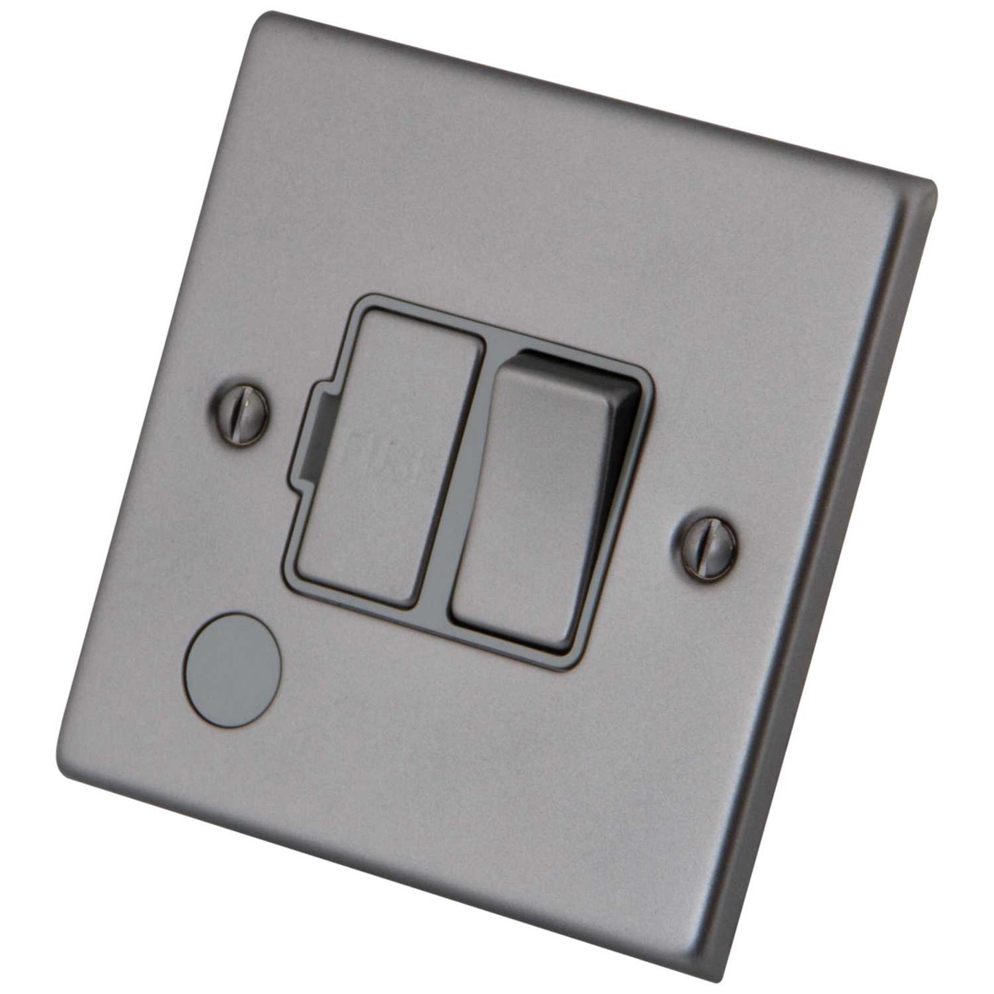 M2 Decorative 13A Switched Fused Spur with Flex Outlet Grey Insert Gunmetal